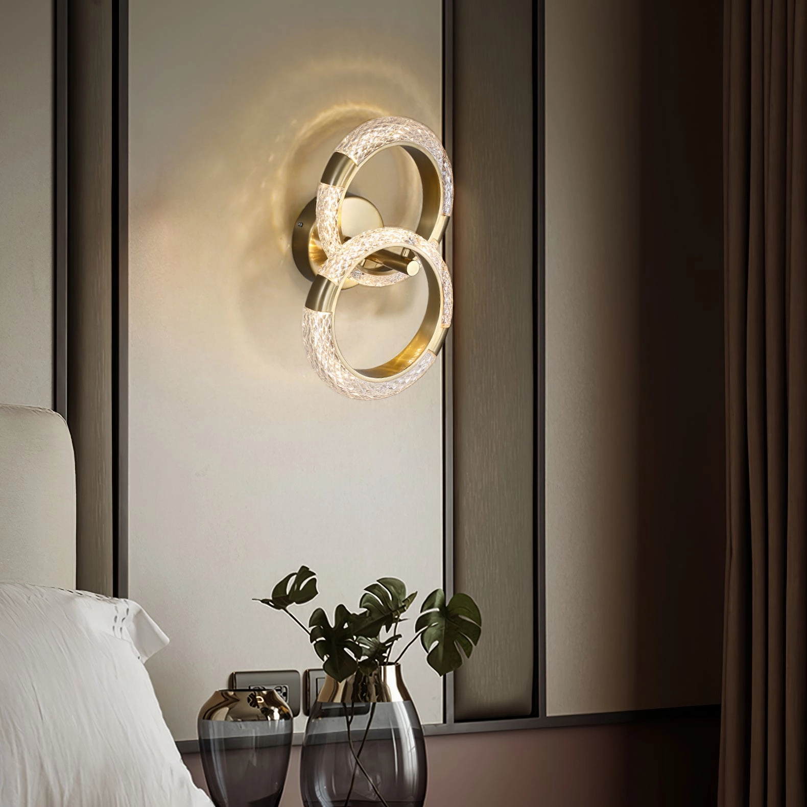 Crystal LED Round Wall Lamp