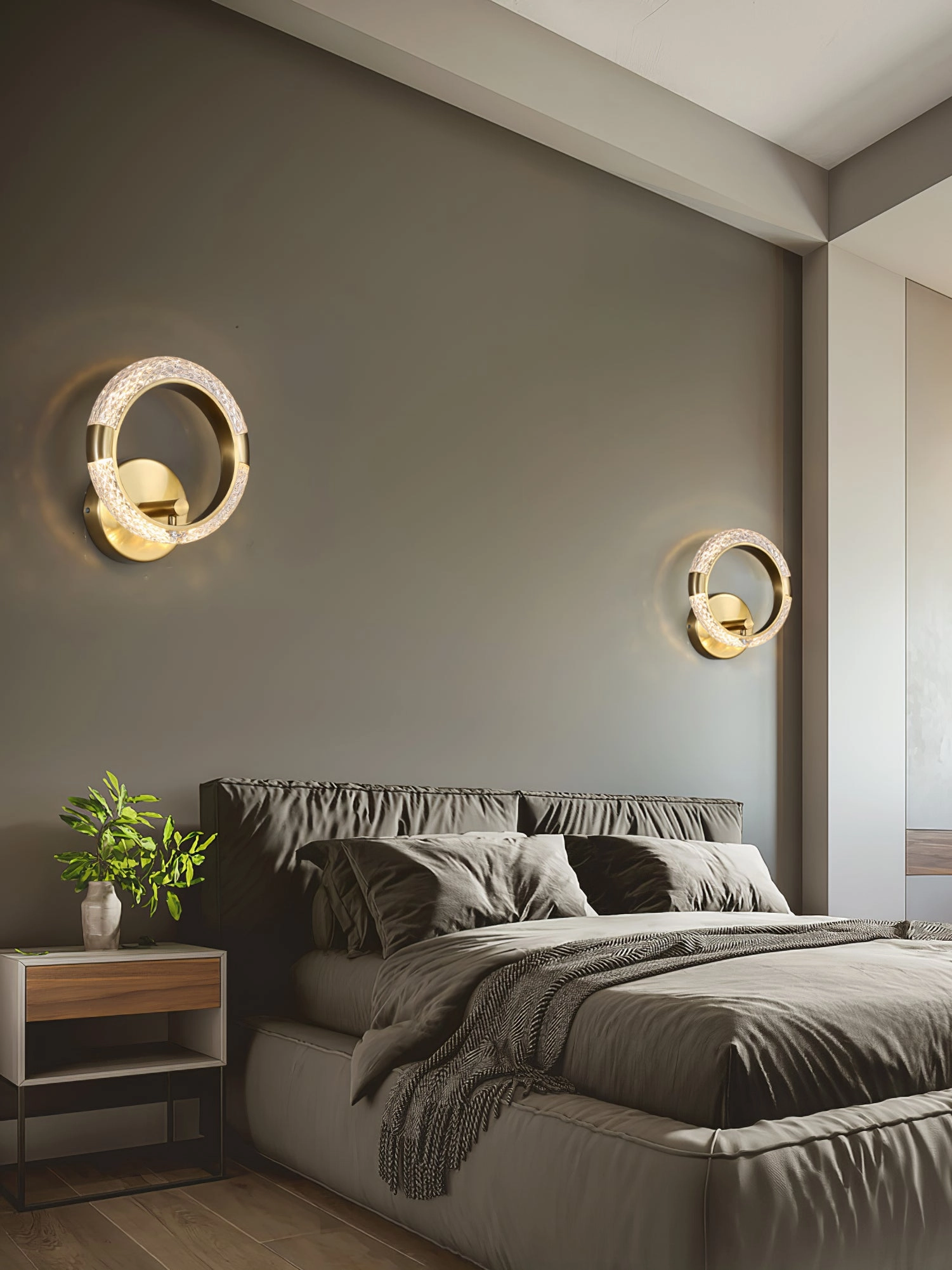 Crystal LED Round Wall Lamp