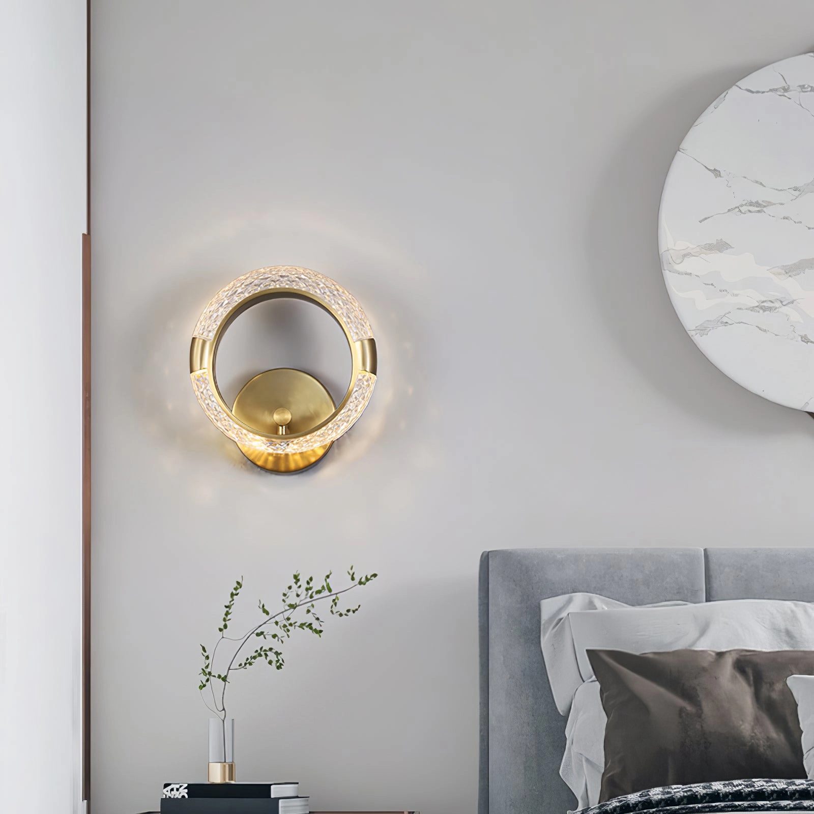 Crystal LED Round Wall Lamp