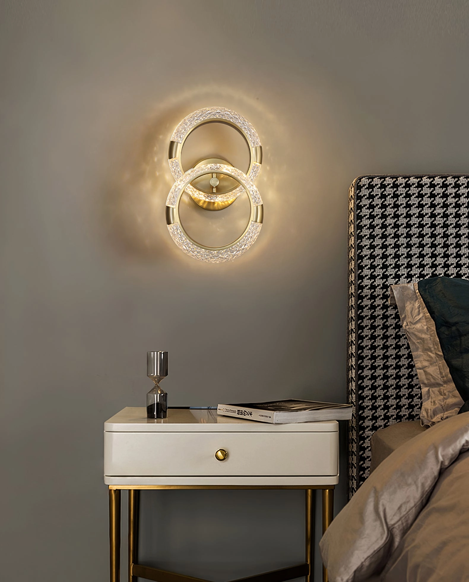 Crystal LED Round Wall Lamp