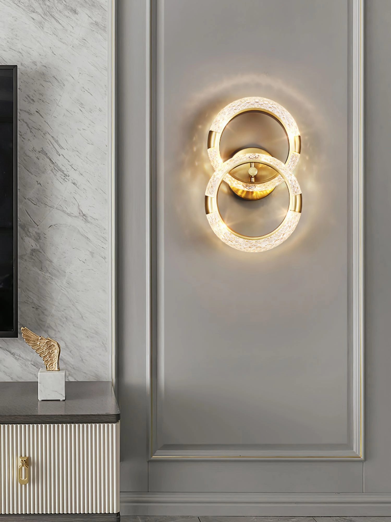 Crystal LED Round Wall Lamp