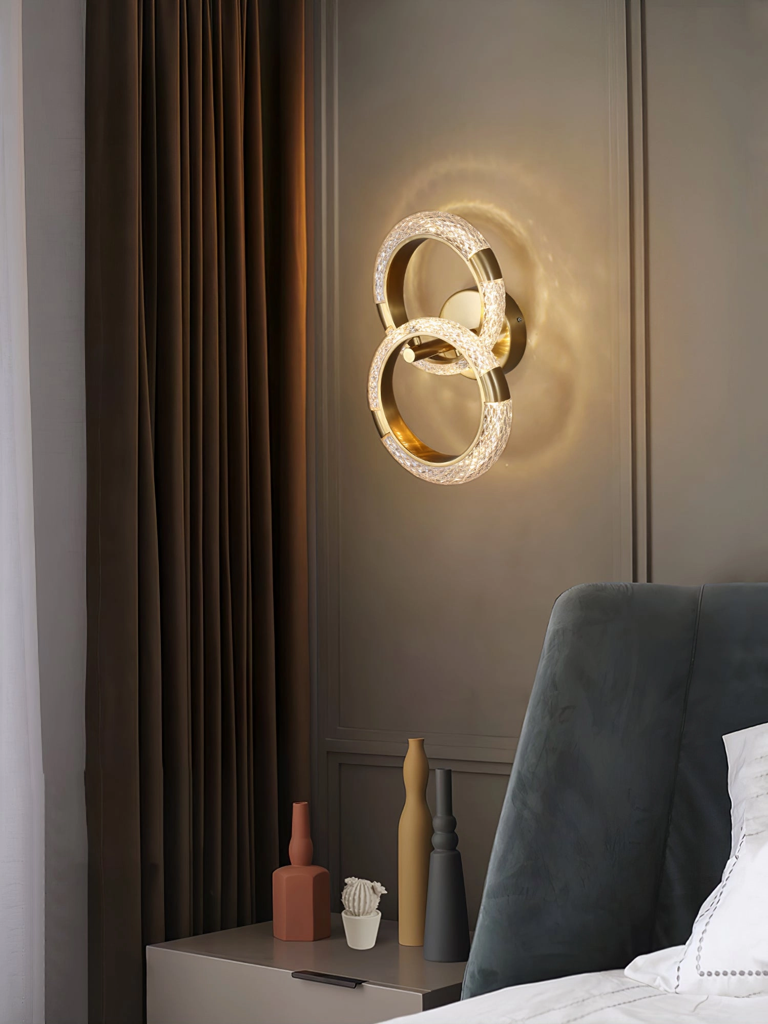 Crystal LED Round Wall Lamp