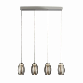Cyclone 4 Light LED Bar Pendant - Smoked Glass Shades ambient ceiling fixture