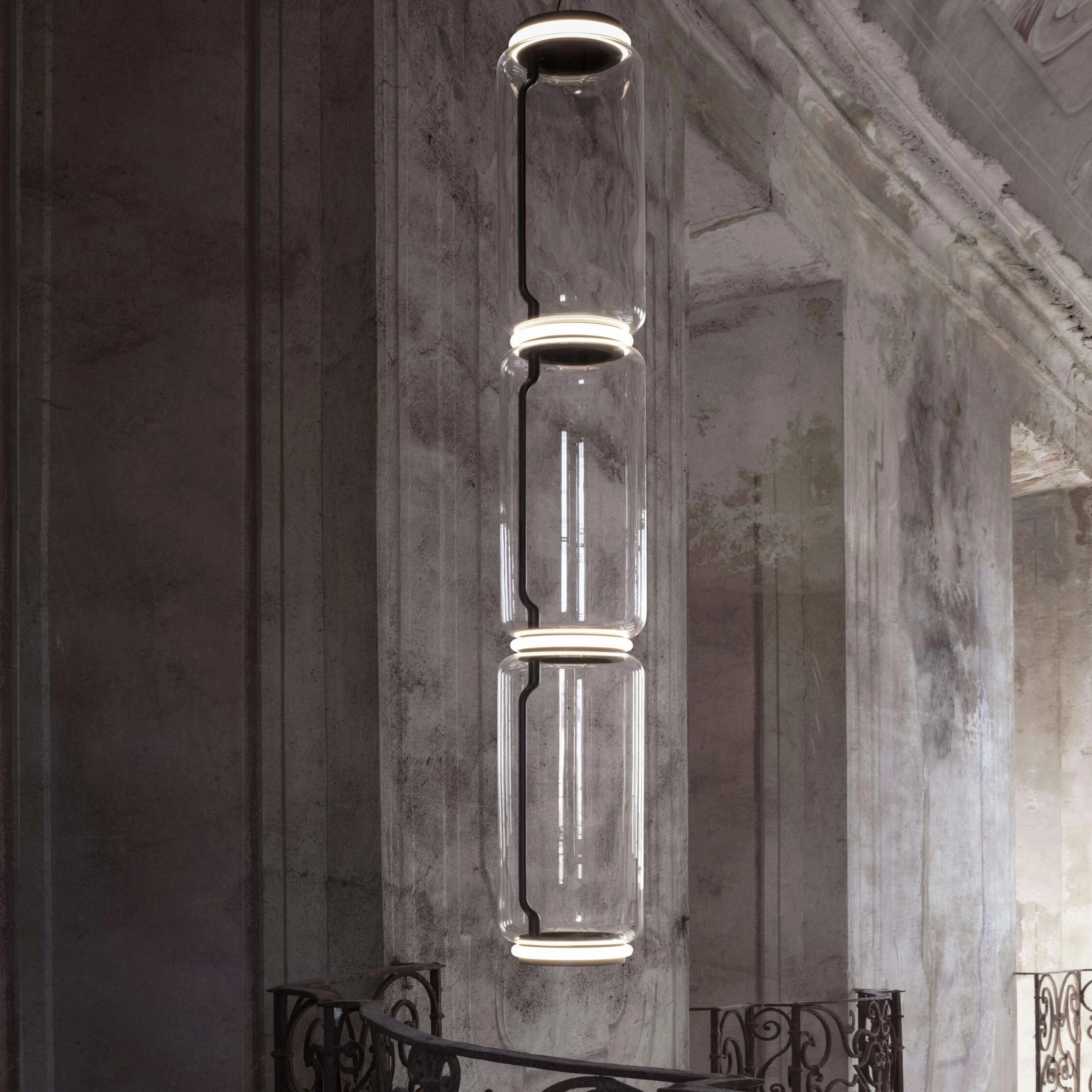 Cylindrical Glass Pendant Light