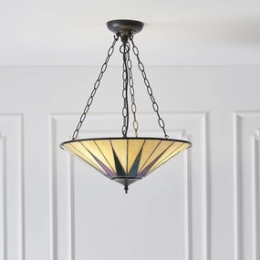 Dark Star Large Inverted Tiffany Ceiling Light recessed ceiling spot lamp