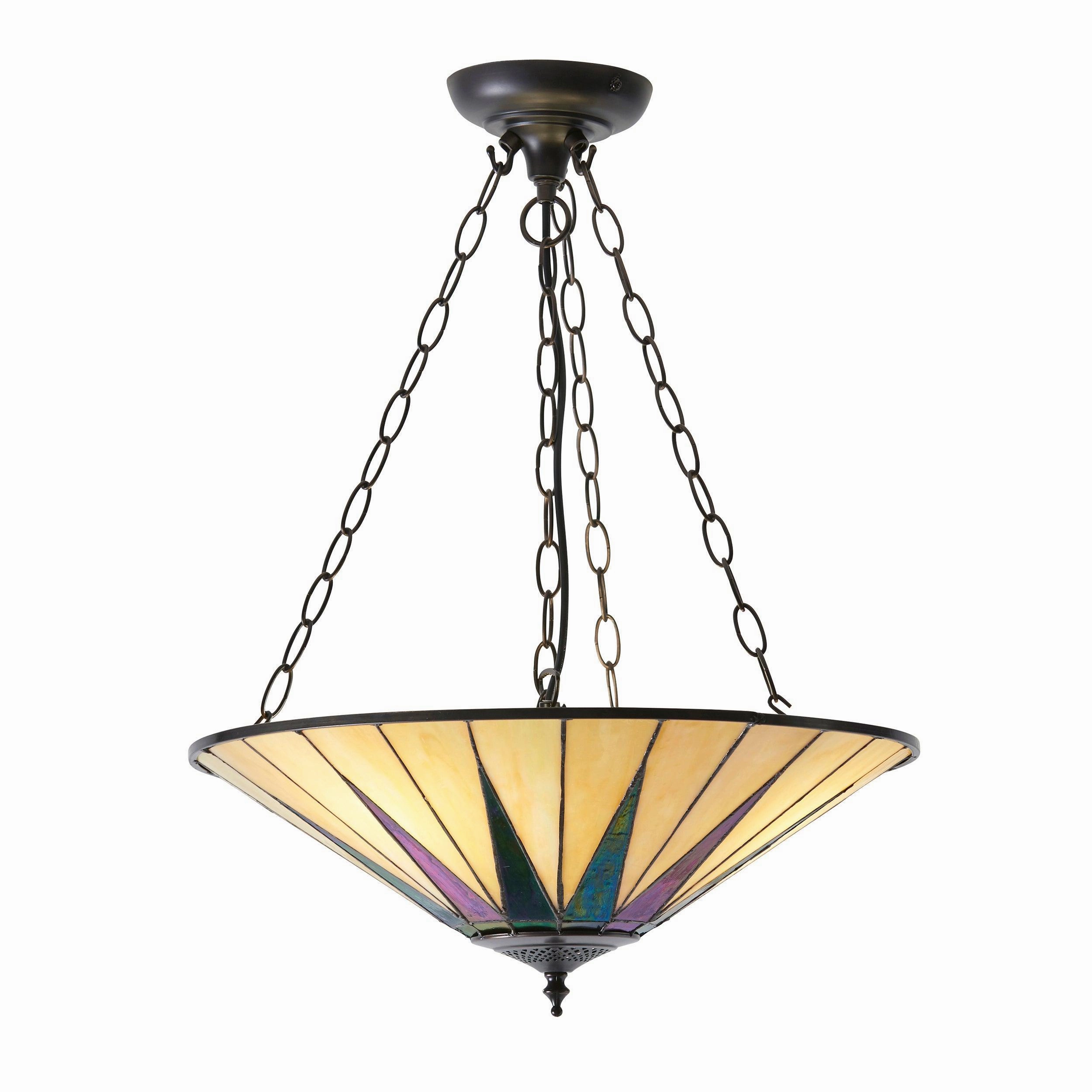 Dark Star Large Inverted Tiffany Ceiling Light