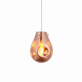 Dazzle Copper Metallic Glass & Chrome Ceiling Pendant Light ambient ceiling fixture