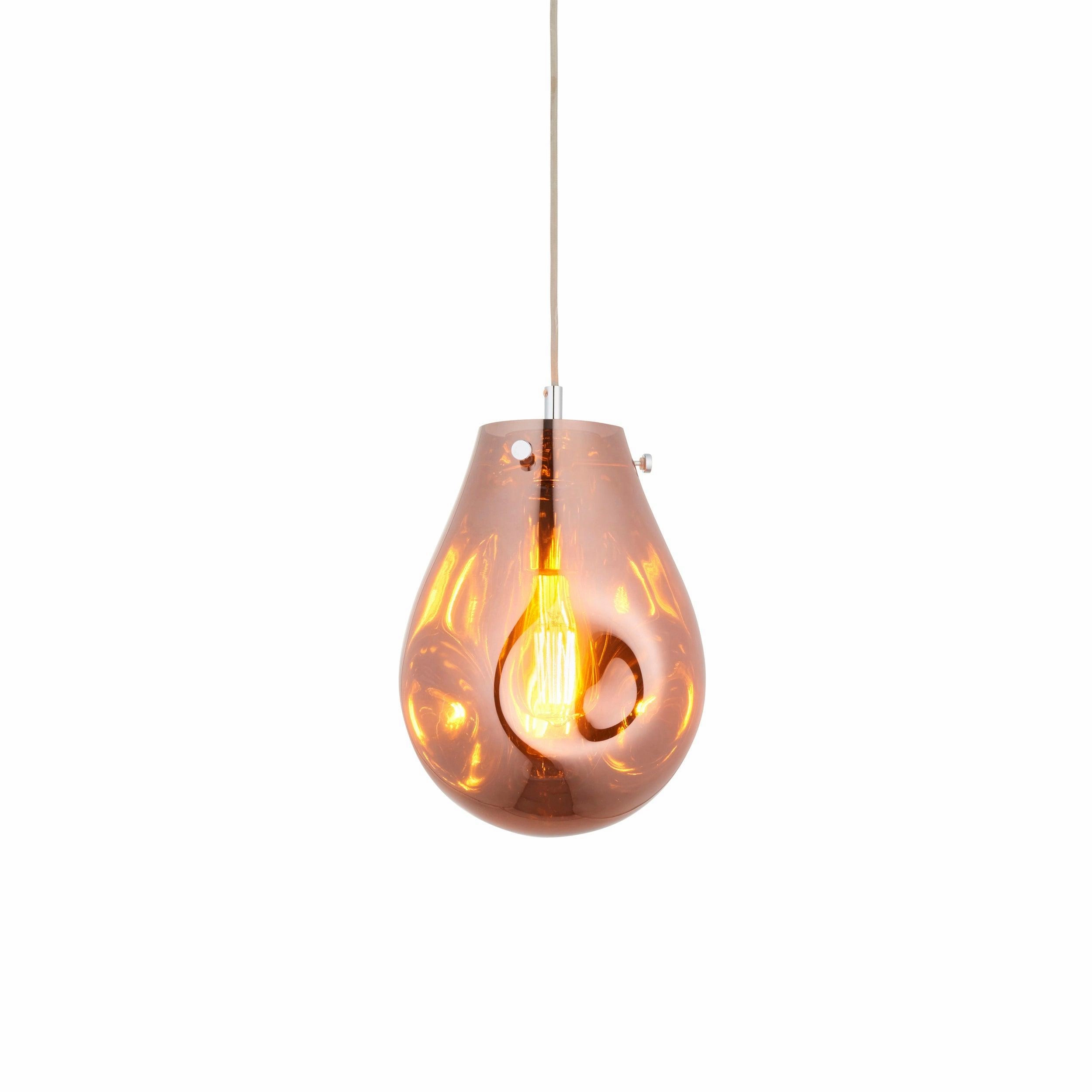 Dazzle Copper Metallic Glass & Chrome Ceiling Pendant Light ambient ceiling fixture