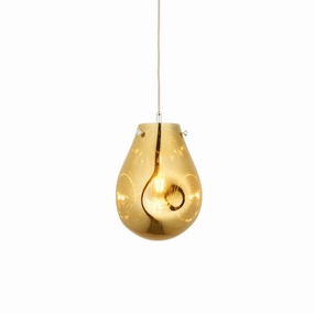 Dazzle Gold Metallic Glass & Chrome Pendant Light ambient ceiling fixture