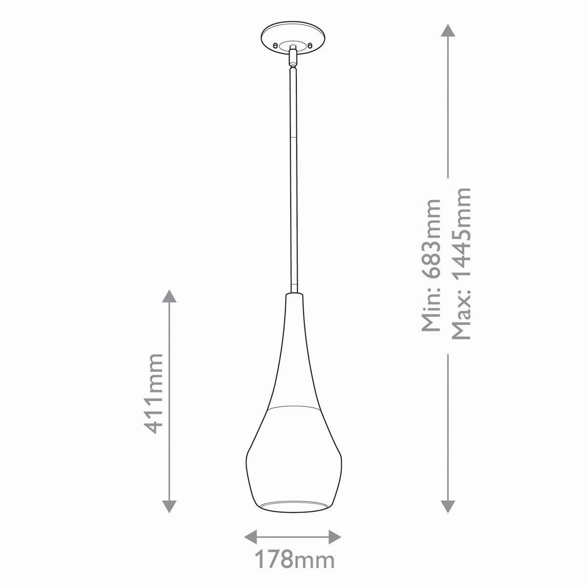Deela Black Ceiling Pendant Light