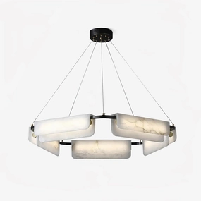 Delia Alabaster Chandelier minimalist reading light