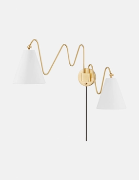 Dellon Double Plug-In Sconce vintage desk lamp
