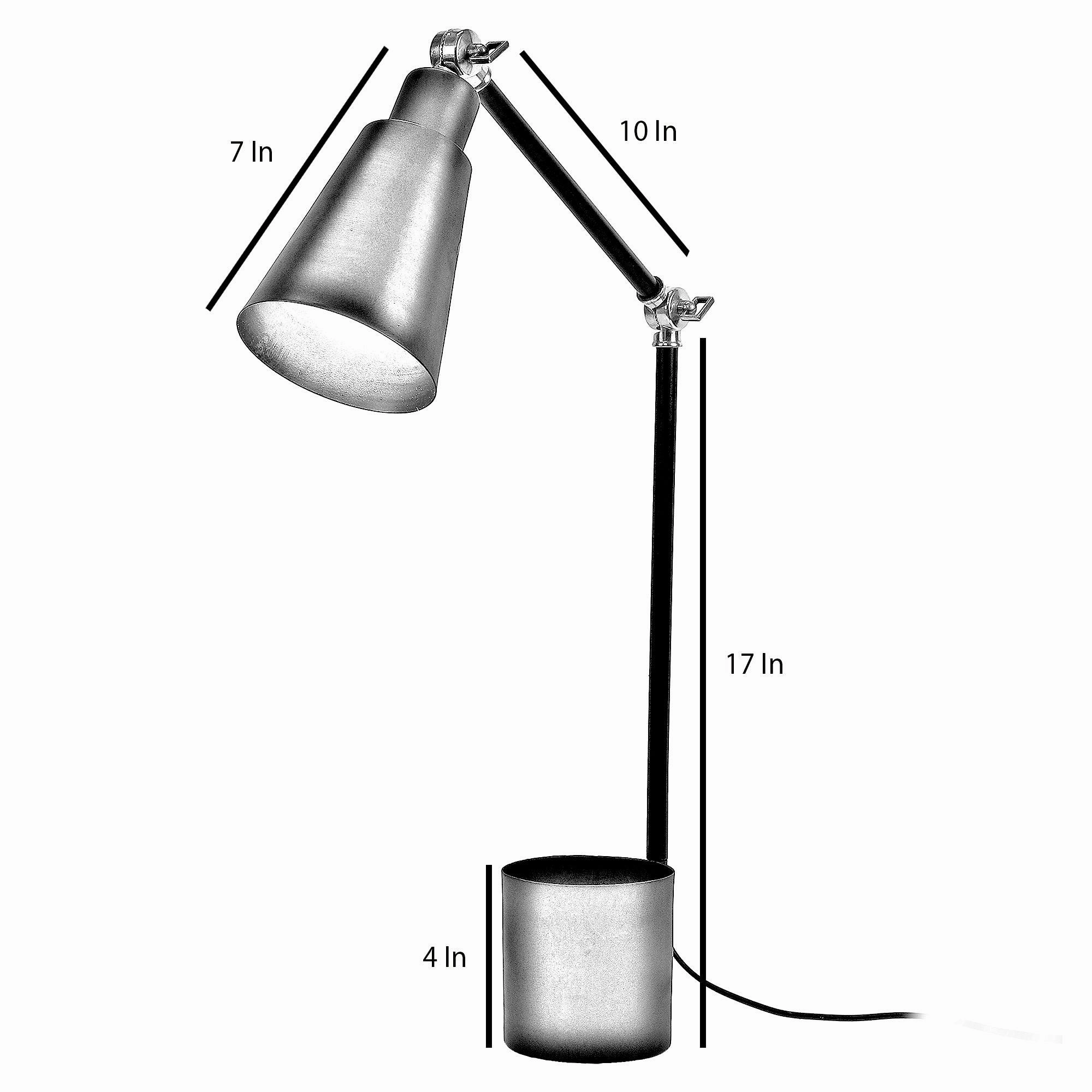Designer Black Study Lamp With Metal Base By SS Lightings