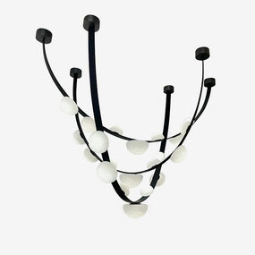 Dew Drops Alabaster Chandelier minimalist reading light