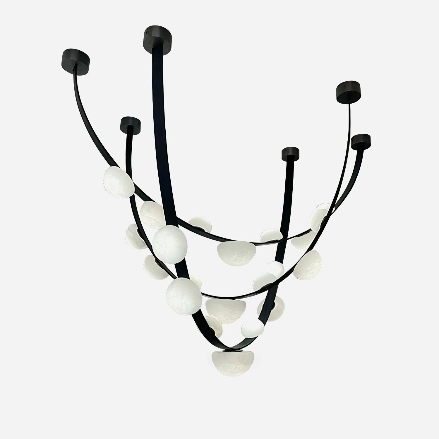 Dew Drops Alabaster Chandelier minimalist reading light