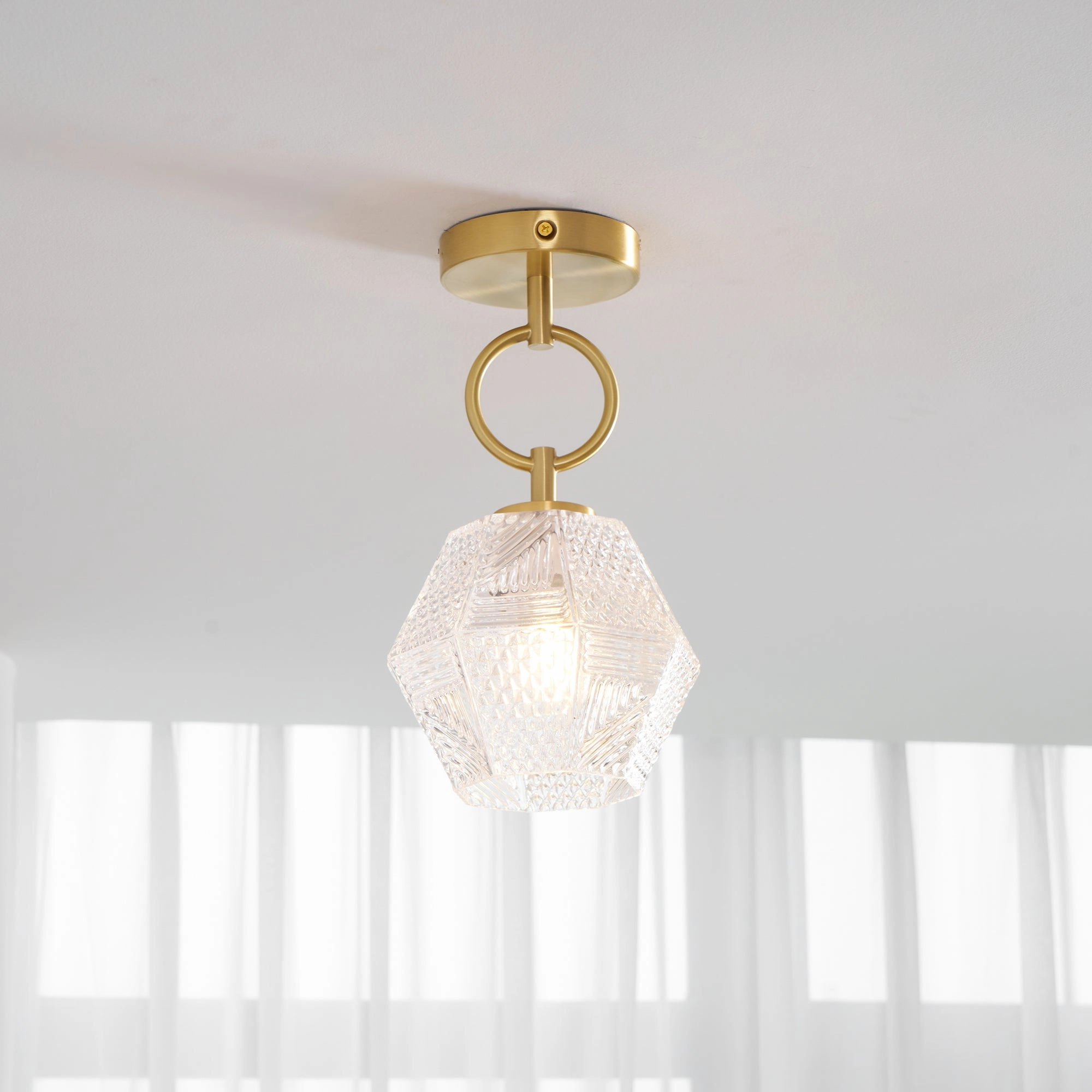 Diamond Cut Art Deco Ceiling Light