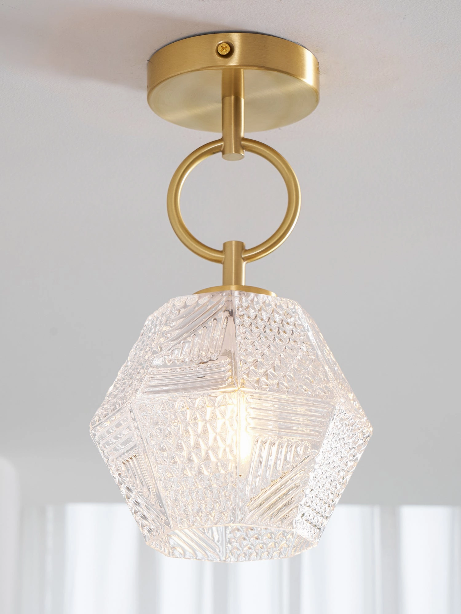 Diamond Cut Art Deco Ceiling Light