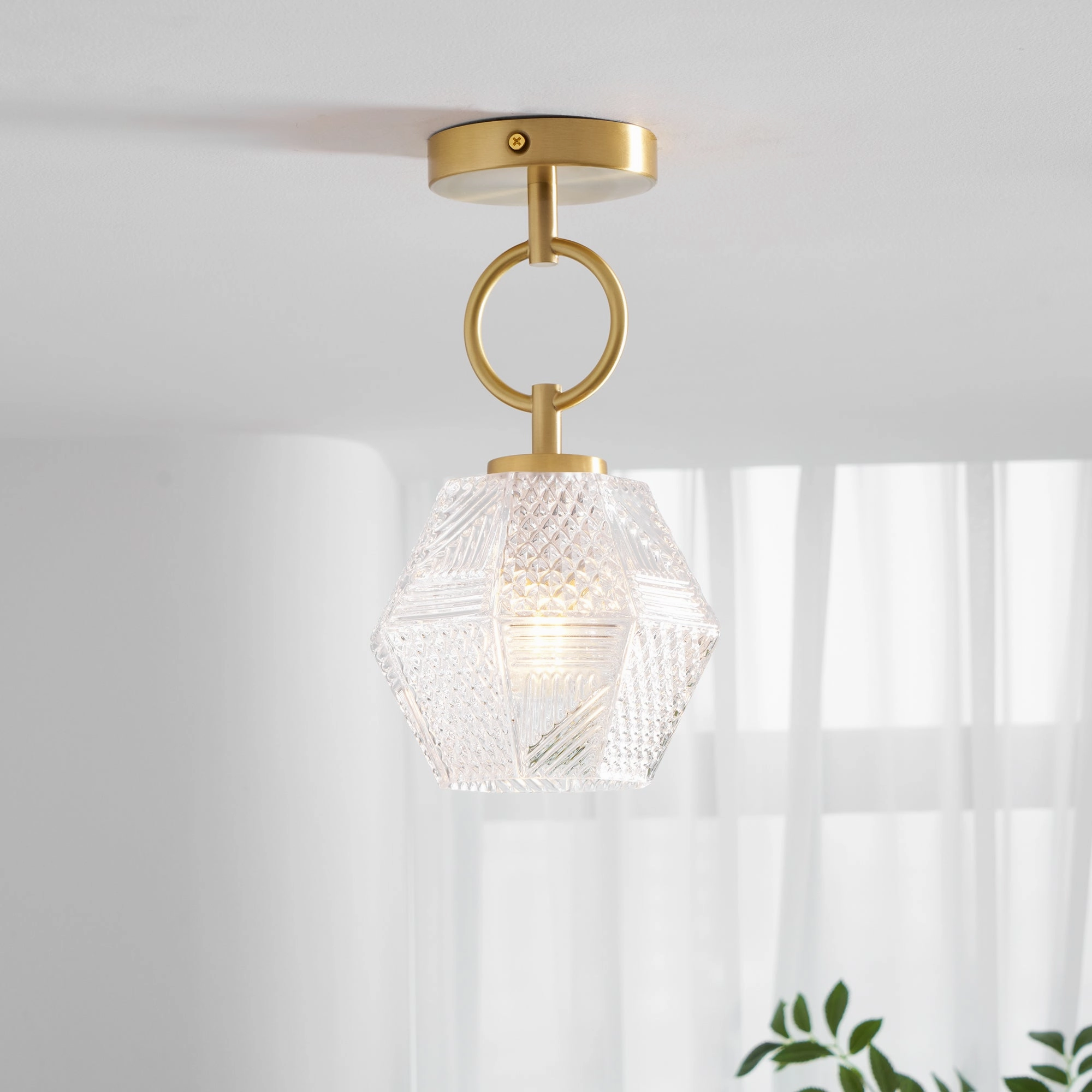 Diamond Cut Art Deco Ceiling Light
