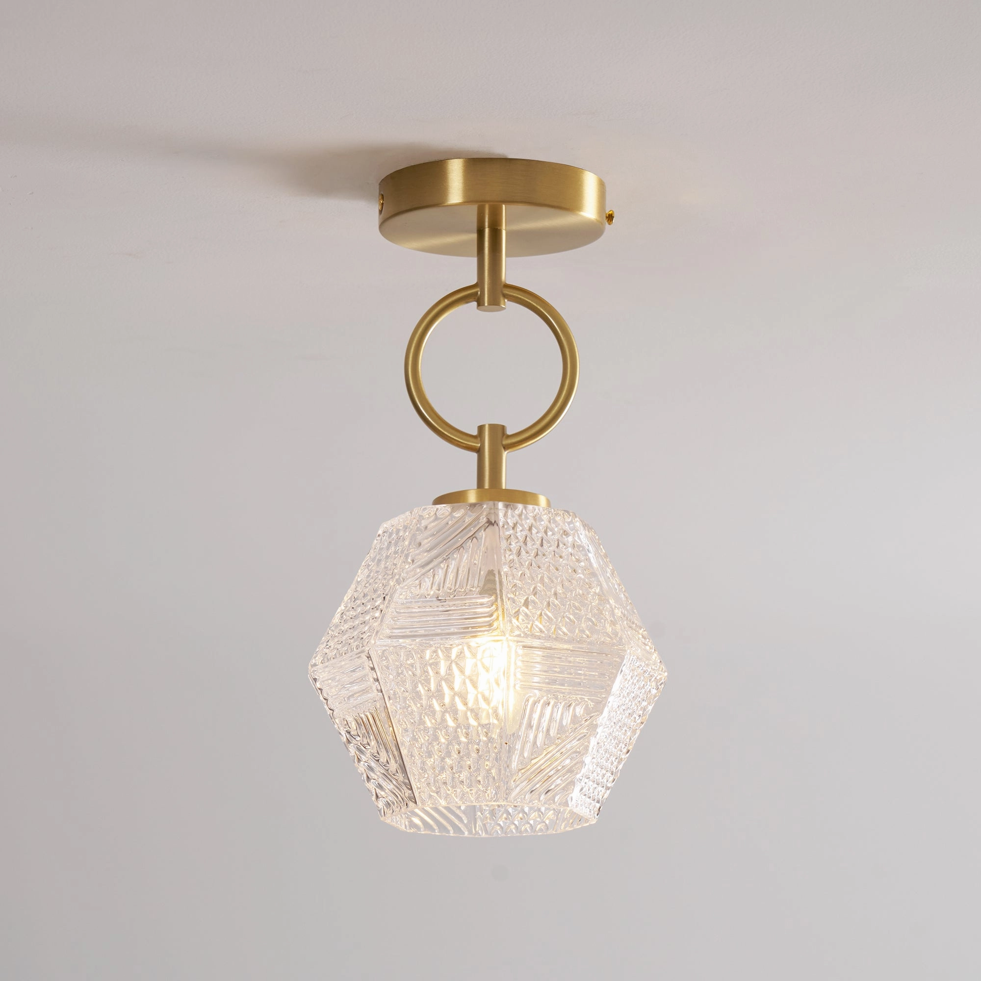 Diamond Cut Art Deco Ceiling Light