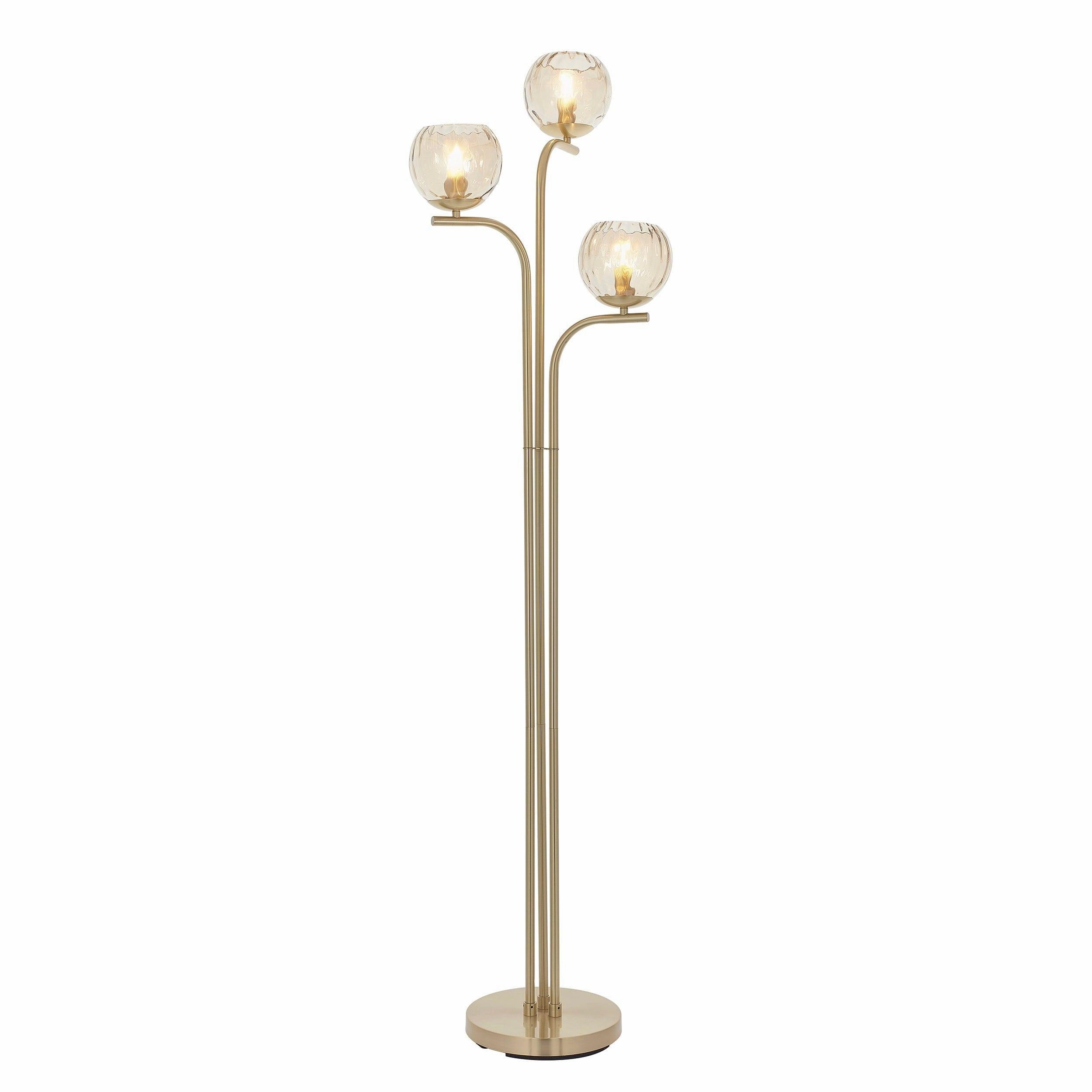 Dimple 3 Light Brass Floor Lamp - Open Box