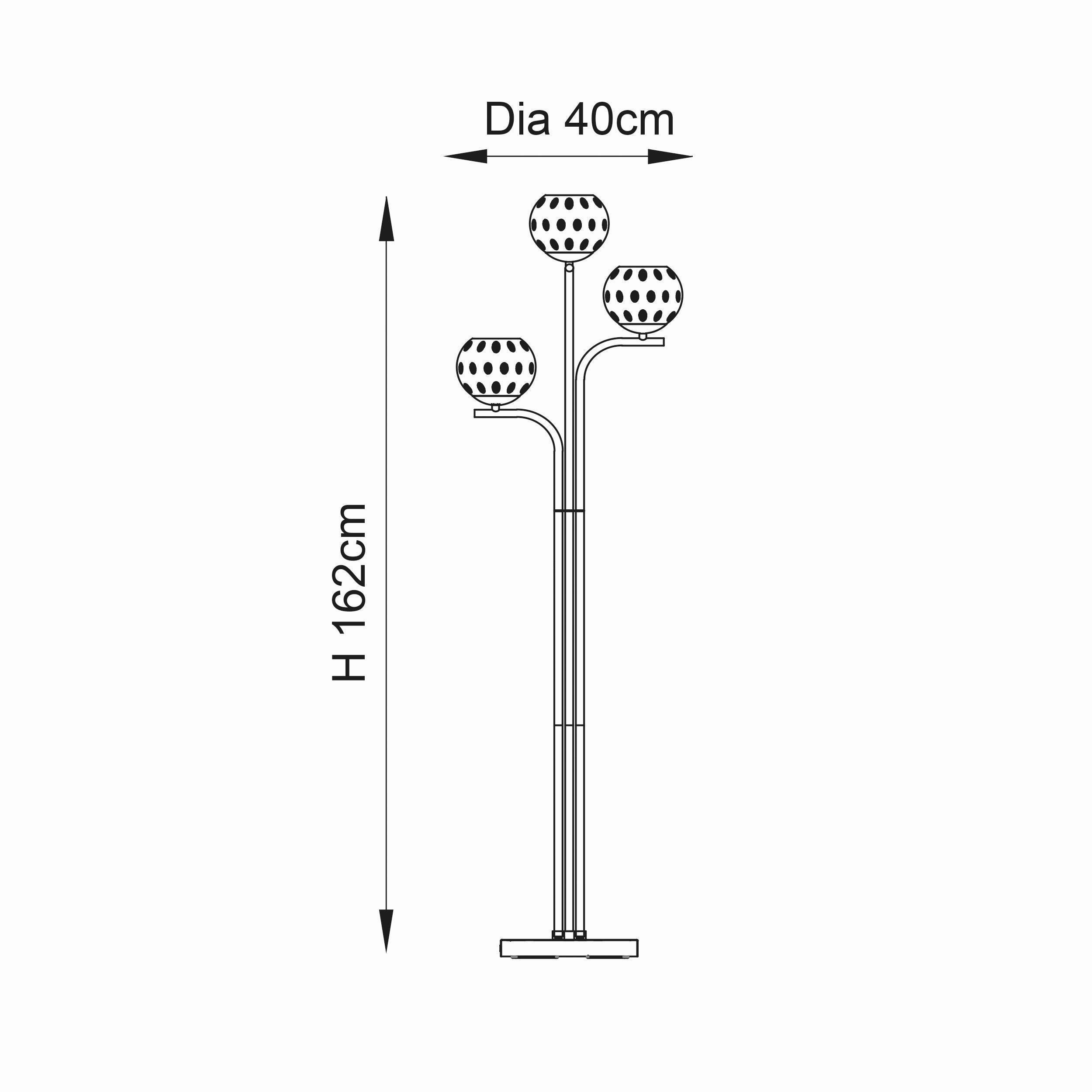 Dimple 3 Light Brass Floor Lamp - Open Box