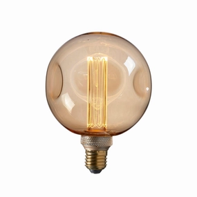 Dimple Amber Tinted Glass Decorative 2.4w LED E27 Light Bulb contemporary ceiling fixture