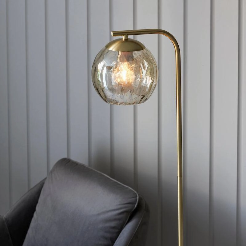Dimple Modern Brass Floor Lamp - Open Box