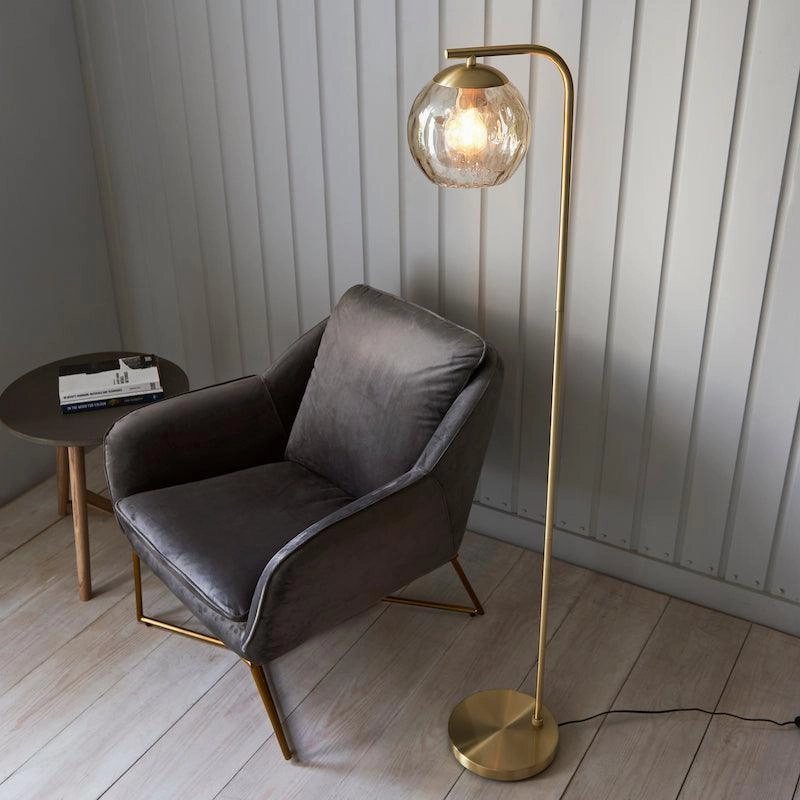 Dimple Modern Brass Floor Lamp - Open Box