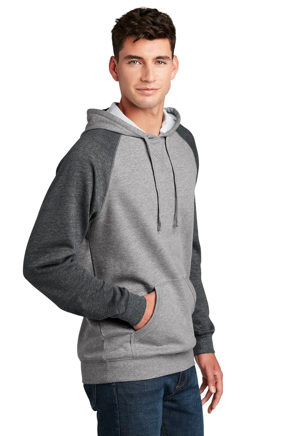 District Mens Fleece Hooded Sweatshirt Hoodie w/ Pouch Pocket - Heather Grey/Grey  Buy new Clothing District