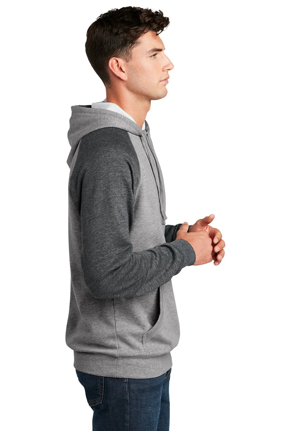 District Mens Fleece Hooded Sweatshirt Hoodie w/ Pouch Pocket - Heather Grey/Grey  Buy new Clothing District