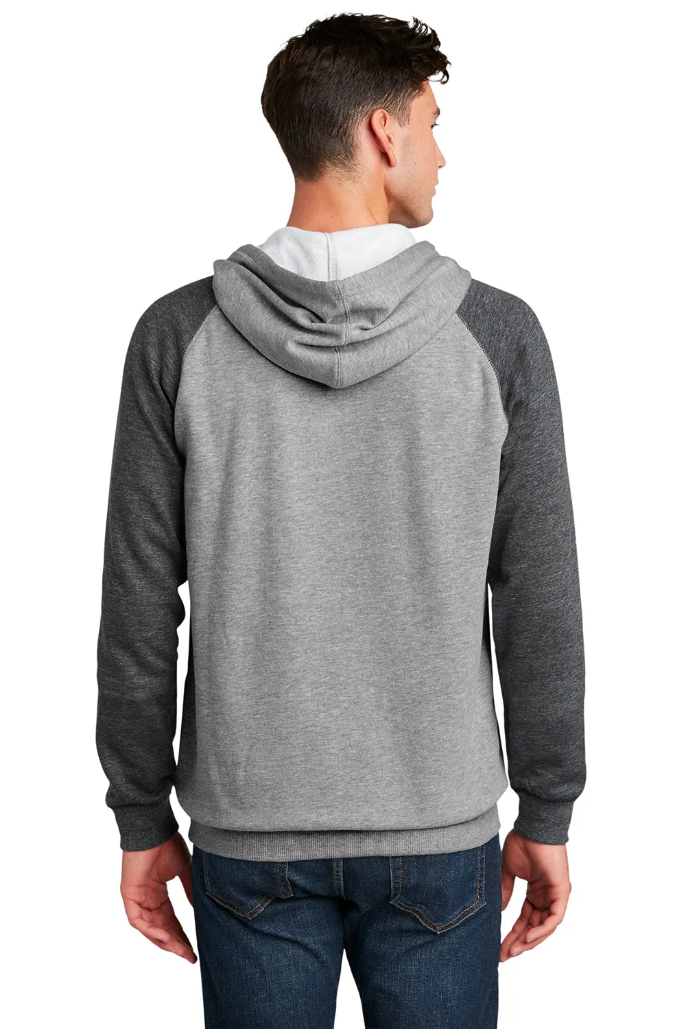 District Mens Fleece Hooded Sweatshirt Hoodie w/ Pouch Pocket - Heather Grey/Grey  Buy new Clothing District