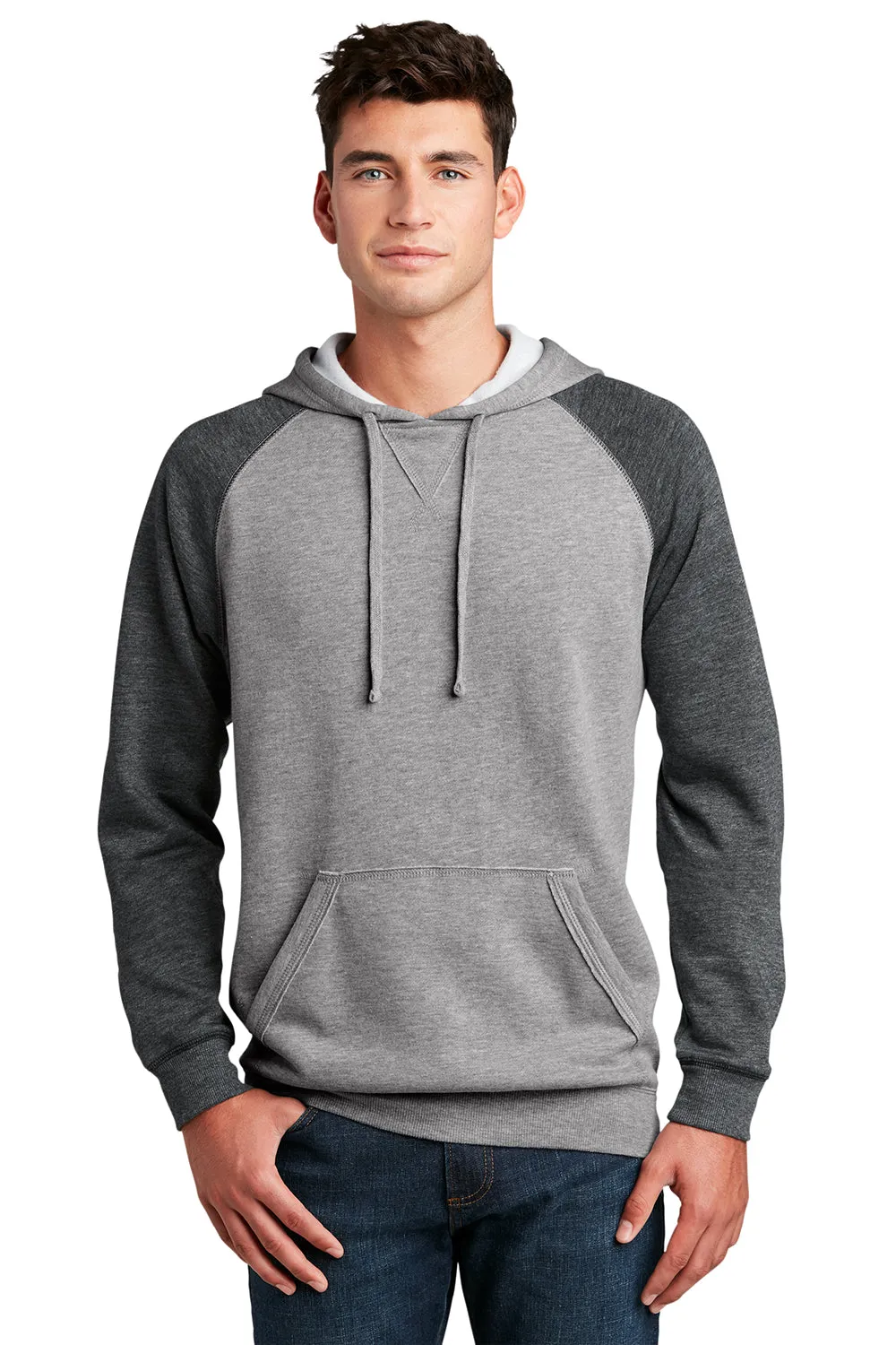 District Mens Fleece Hooded Sweatshirt Hoodie w/ Pouch Pocket - Heather Grey/Grey  Buy new Clothing District
