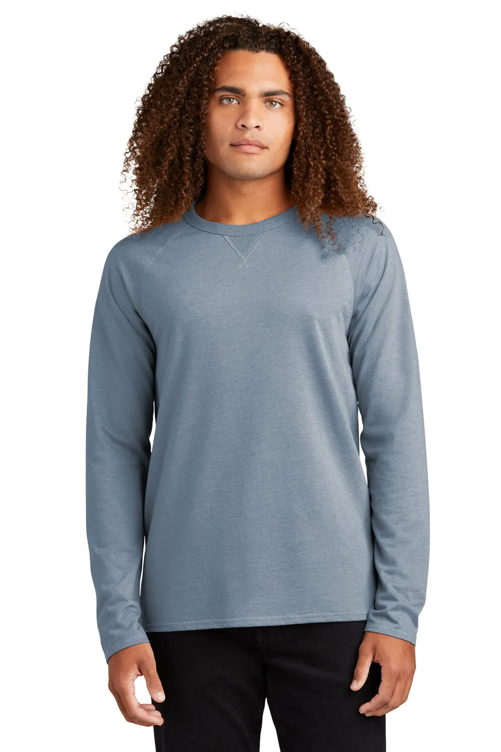 District Mens French Terry Crewneck Sweatshirt - Heather Flint Blue  Buy new Clothing District