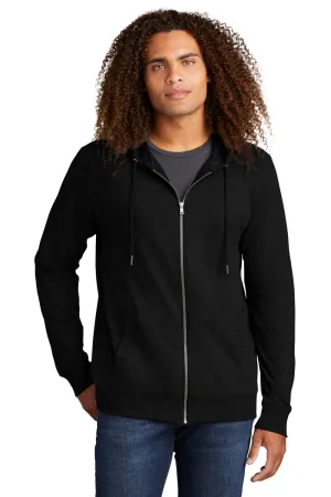 District Mens French Terry Full Zip Hooded Sweatshirt Hoodie w/ Pockets - Black  Buy new Clothing District