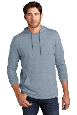 District Mens French Terry Hooded T-Shirt Hoodie - Heather Flint Blue  Buy new Clothing District