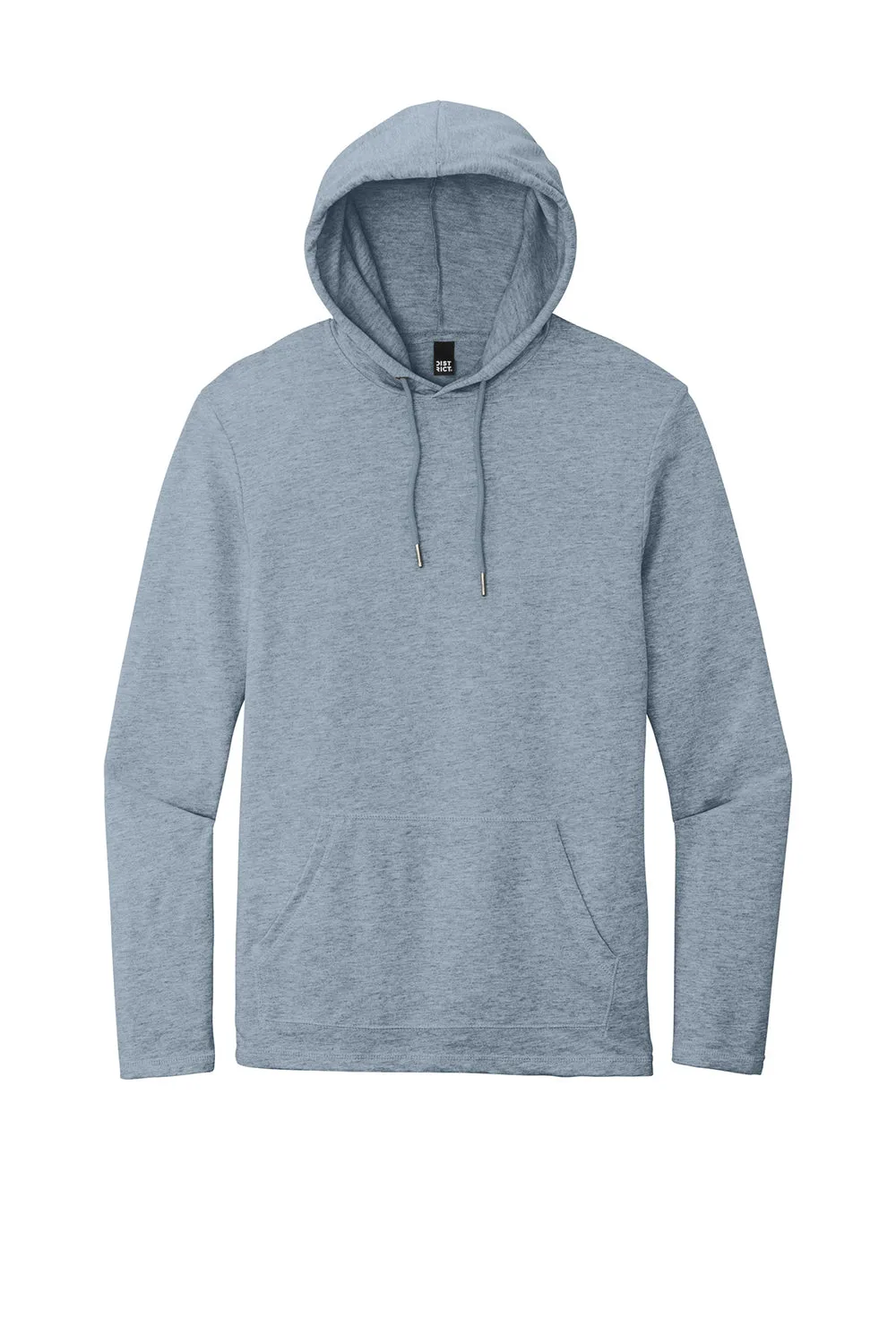 District Mens French Terry Hooded T-Shirt Hoodie - Heather Flint Blue  Buy new Clothing District