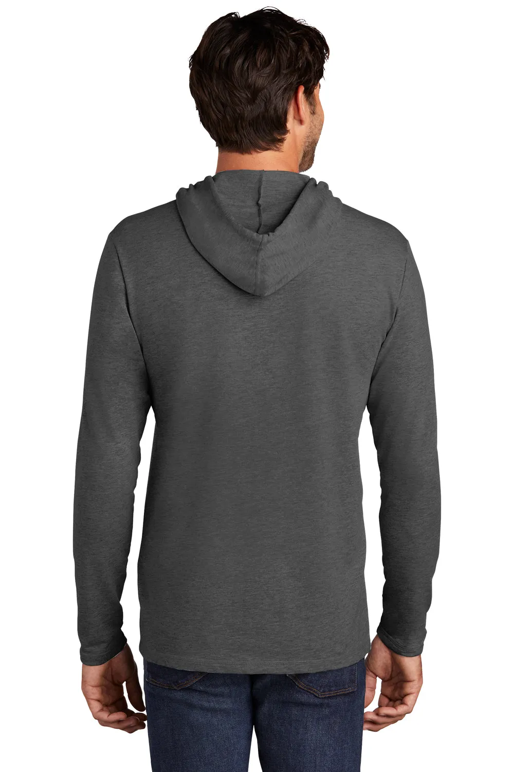 District Mens French Terry Hooded T-Shirt Hoodie - Washed Coal Grey  Buy new Clothing District