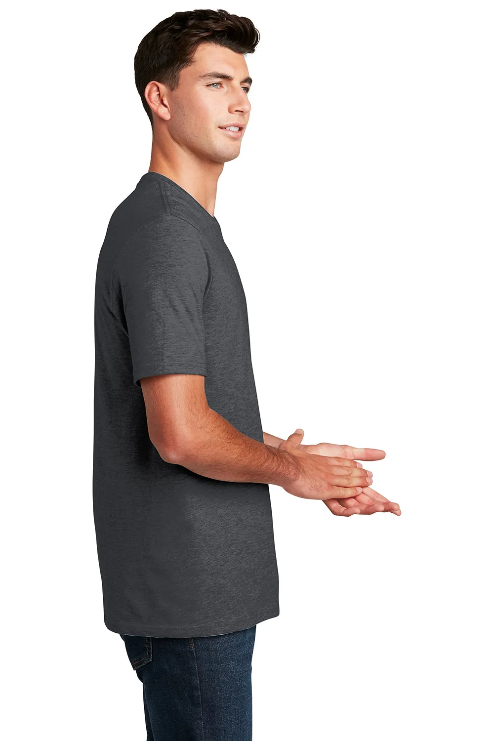 District Mens Perfect Blend Short Sleeve Crewneck T-Shirt - Heather Charcoal Grey  Buy new Clothing District