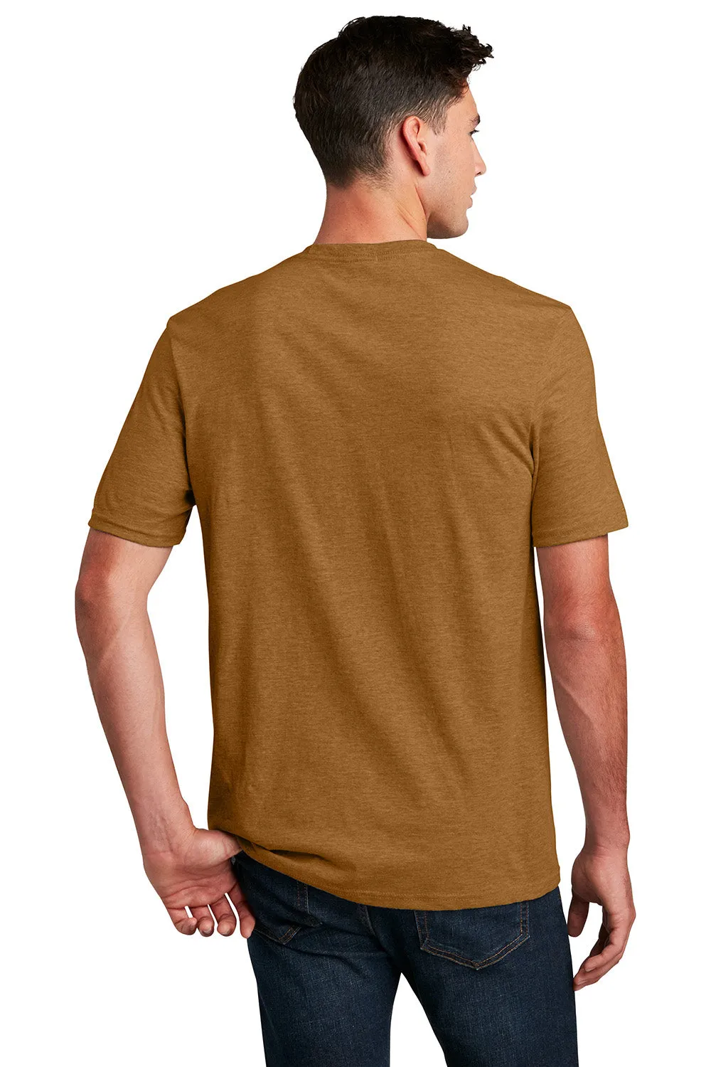 District Mens Perfect Blend Short Sleeve Crewneck T-Shirt - Heather Duck Brown  Buy new Clothing District