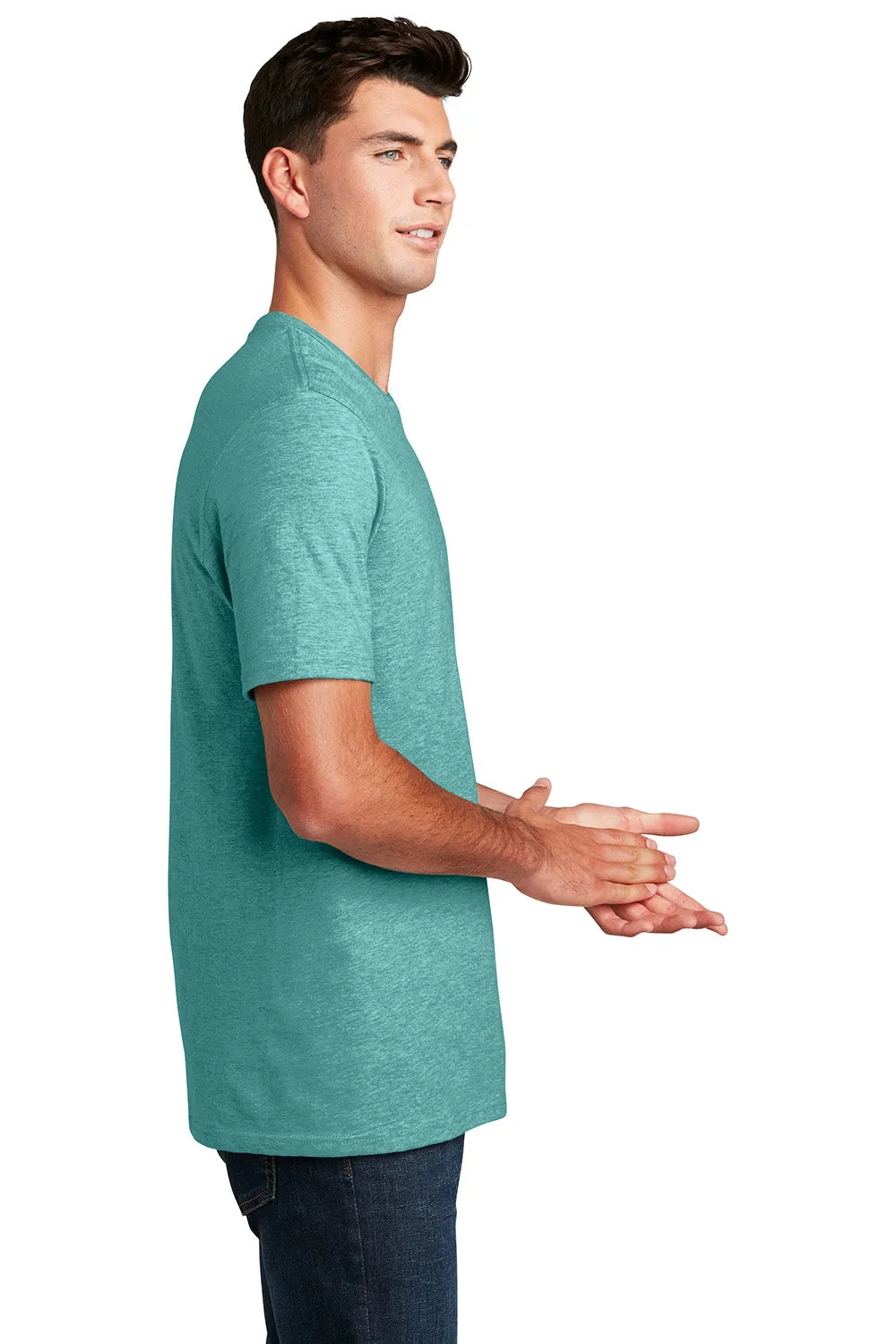 District Mens Perfect Blend Short Sleeve Crewneck T-Shirt - Heather Eucalyptus Blue  Buy new Clothing District