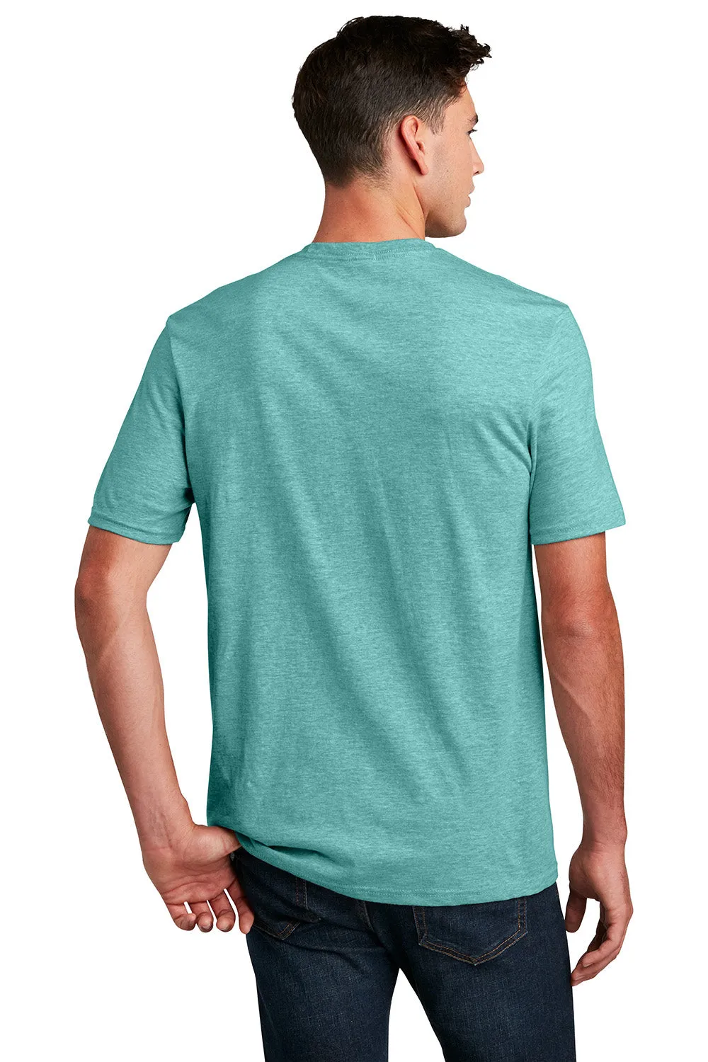 District Mens Perfect Blend Short Sleeve Crewneck T-Shirt - Heather Eucalyptus Blue  Buy new Clothing District