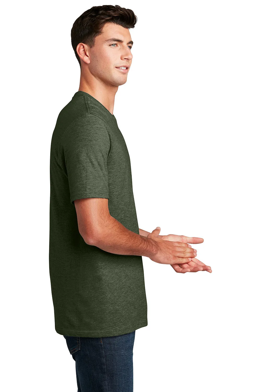 District Mens Perfect Blend Short Sleeve Crewneck T-Shirt - Heather Forest Green  Buy new Clothing District