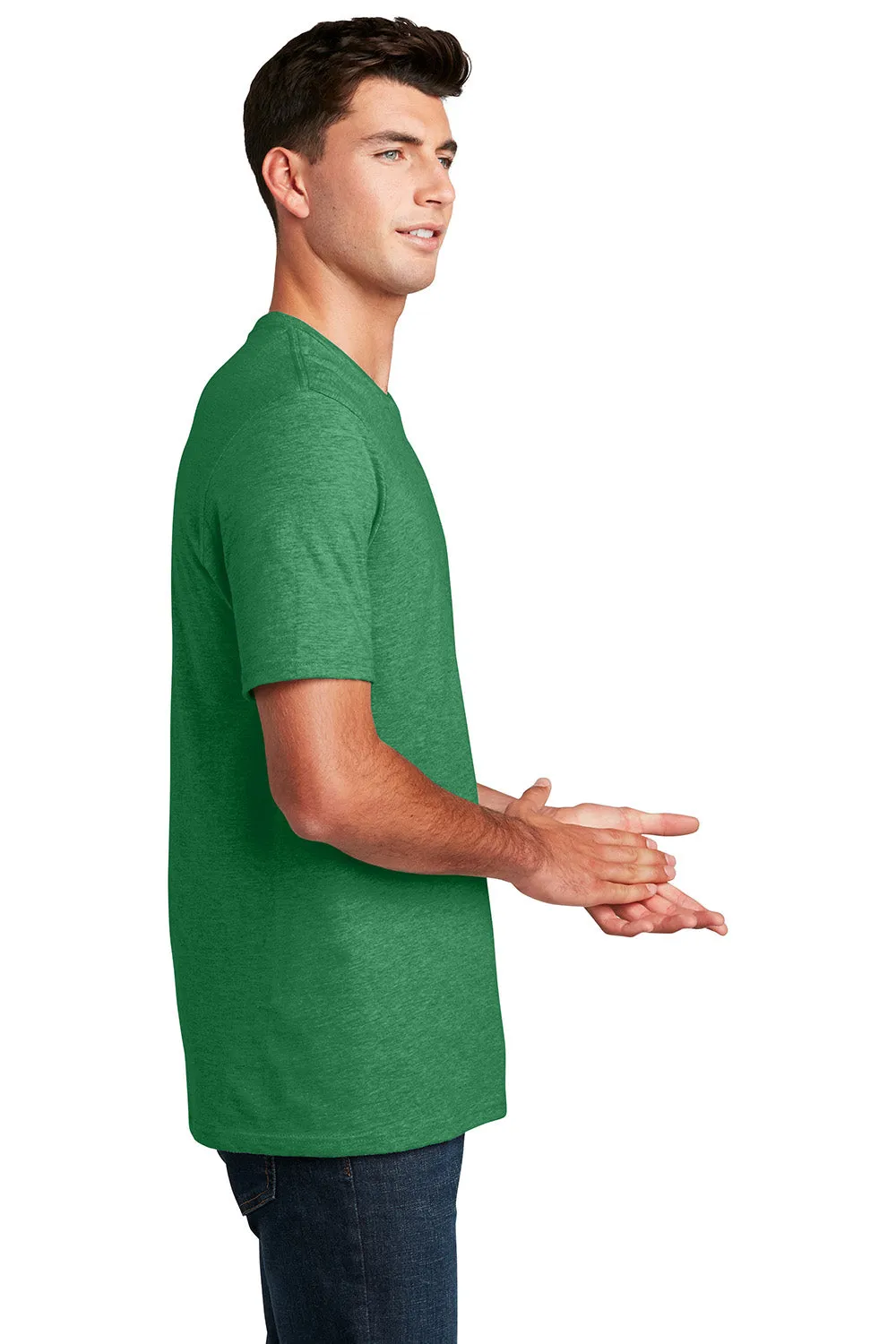 District Mens Perfect Blend Short Sleeve Crewneck T-Shirt - Heather Kelly Green  Buy new Clothing District