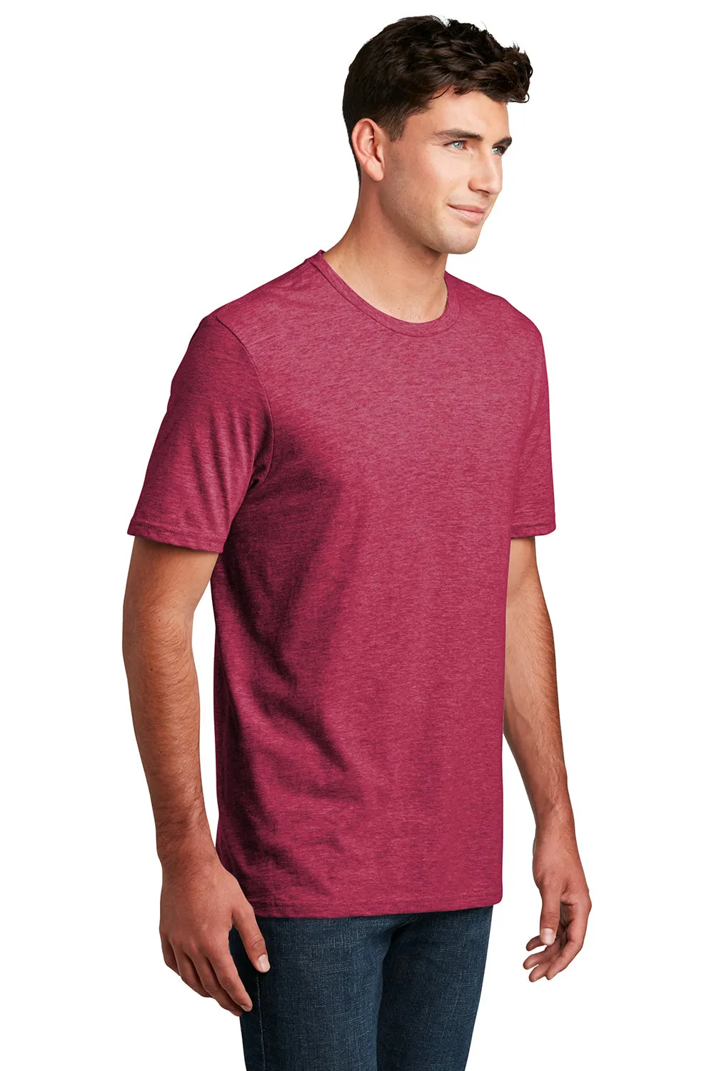 District Mens Perfect Blend Short Sleeve Crewneck T-Shirt - Heather Red  Buy new Clothing District