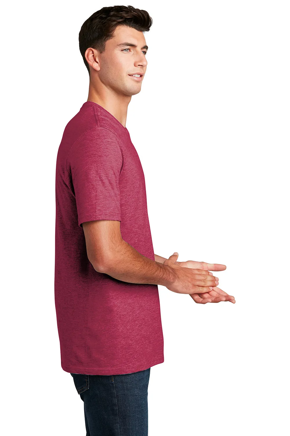 District Mens Perfect Blend Short Sleeve Crewneck T-Shirt - Heather Red  Buy new Clothing District
