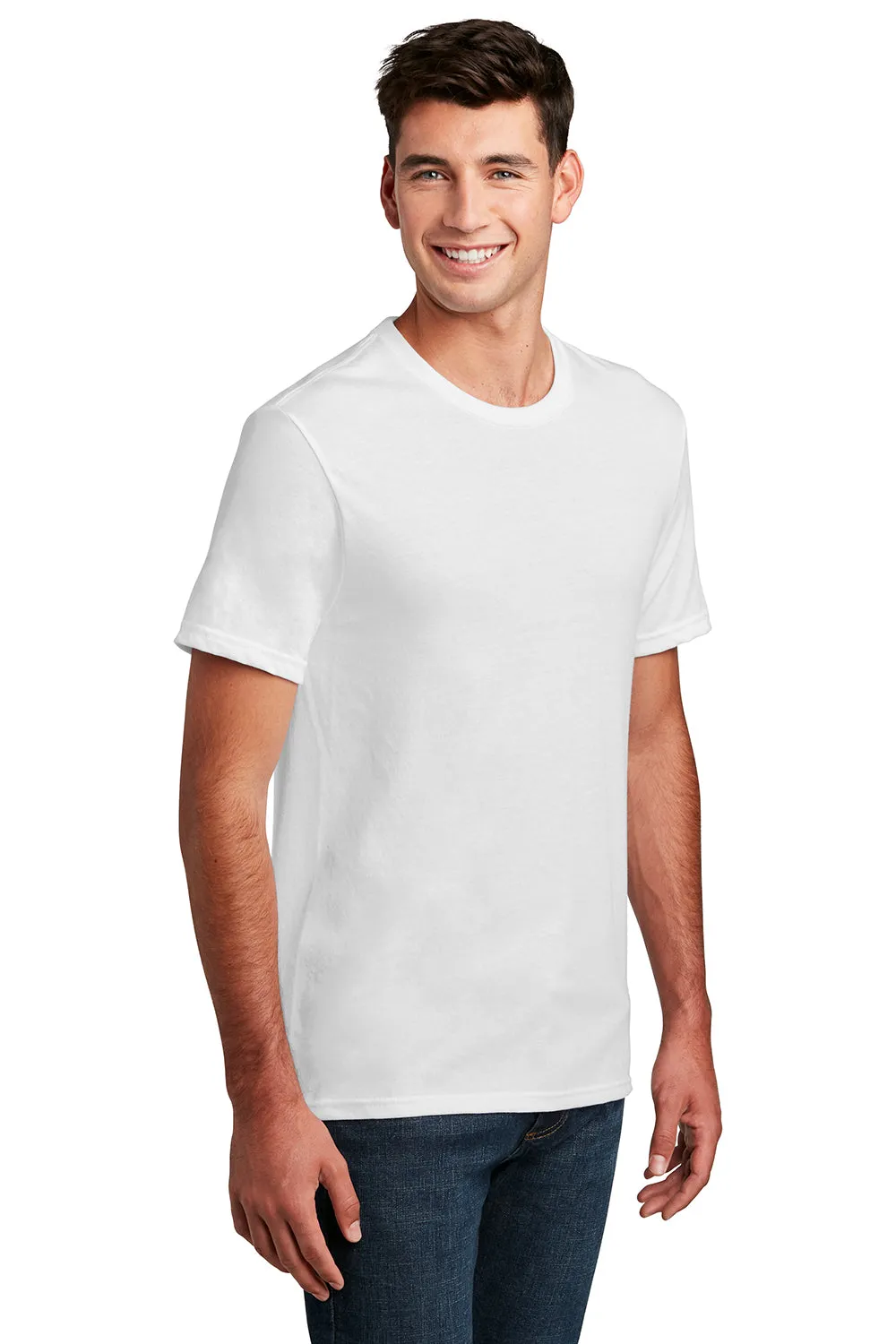 District Mens Perfect Blend Short Sleeve Crewneck T-Shirt - White  Buy new Clothing District
