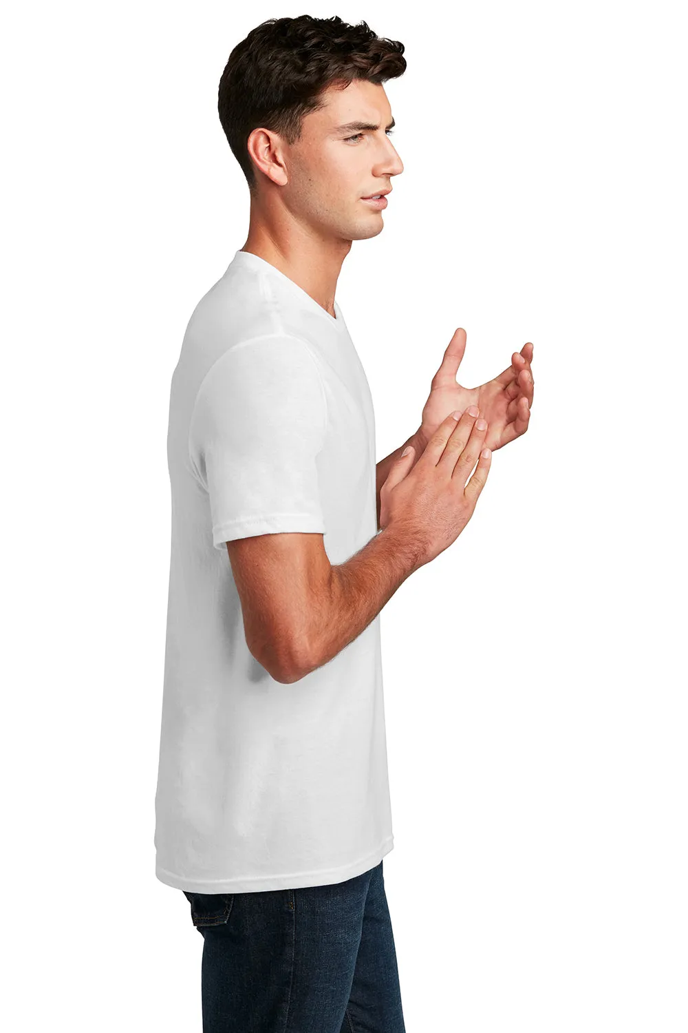 District Mens Perfect Blend Short Sleeve Crewneck T-Shirt - White  Buy new Clothing District