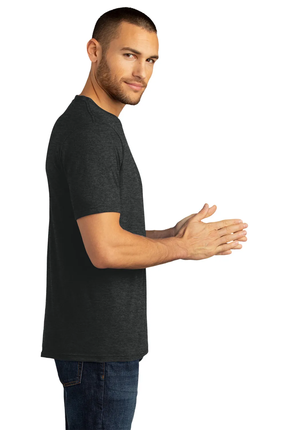 District Mens Perfect DTG Short Sleeve Crewneck T-Shirt - Black Frost  Buy new Clothing District