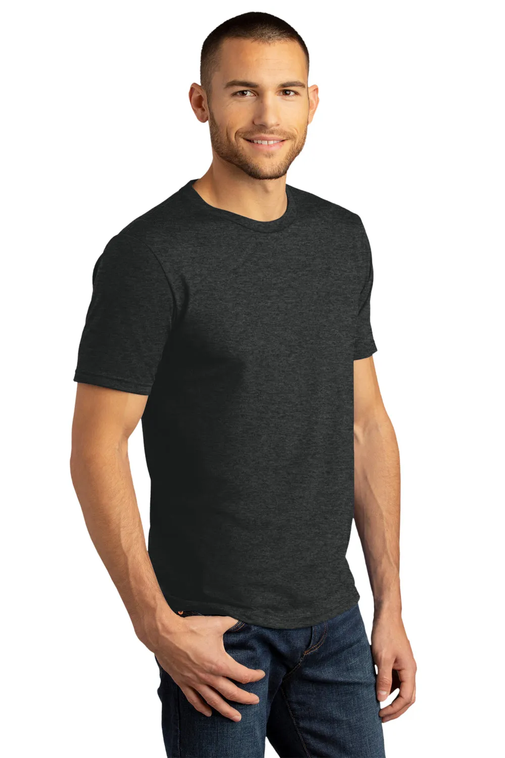 District Mens Perfect DTG Short Sleeve Crewneck T-Shirt - Black Frost  Buy new Clothing District