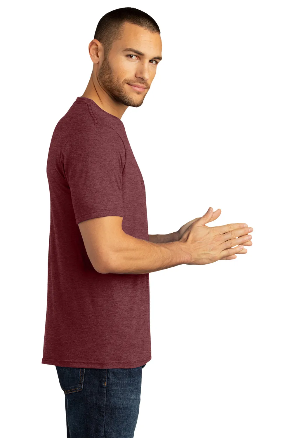 District Mens Perfect DTG Short Sleeve Crewneck T-Shirt - Maroon Frost  Buy new Clothing District